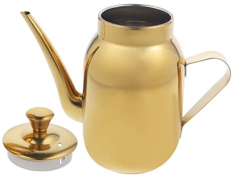 COLLBATH 1pezzi Dispenser Olio Acciaio Inossidabile Con Beccuccio Antigoccia Contenitore Multifunzionale Per Olio e Condimenti Capacità Design Per Cucina e Barbecue