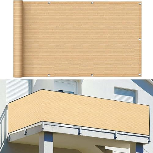 Brise-vue en maille avec œillets - Idéal pour terrasse, balcon, cour, jardin, piscine - 95 x 250 cm