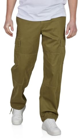 JACK & JONES Cargohose Herren Stretch Loose Fit Karl Thor Cargo Hose | Taschen Schwarz Beige Grün 30 31 32 33 34 36 38