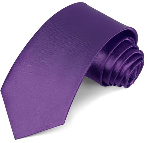 Beaface Ties for Men 3.15 Formal Men Tie Wedding Business Solid Color Neck Ties (Purple)