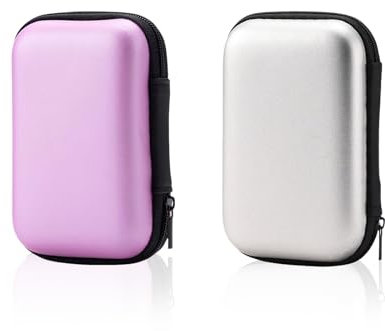 Mrltau 2-Stück-Spielkarten-Box, robuste Kartenbox für UNO, Phase 10, Cabo Kartenspiel (Silber + Rosa)