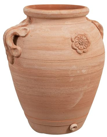 Biscottini Césped de terracota con asas 56 x 46 x 40 cm - Macetas para plantas de exterior - Maceta de terracota - Maceta alta de interior - Macetas de exterior decorativas