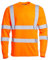 Blackrock Hi-Vis Long Sleeve T-Shirt, Rail Industry Orange High Visibility Work Top, for Men Women Unisex, Work Utility & Safety PPE Workwear, EN20471 Class 3 Certified - Size Large