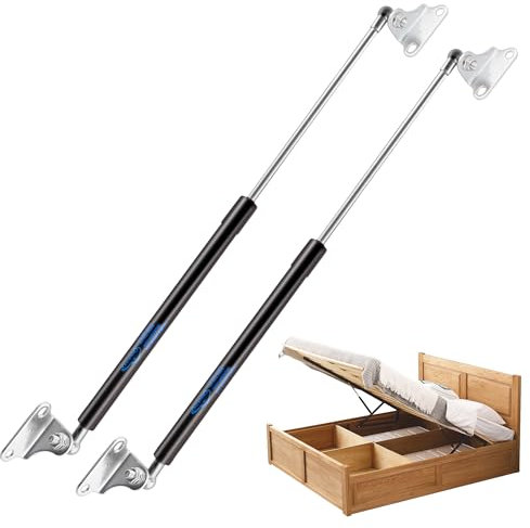 Koaudb 500MM 890N/200LB Amortiguadores con L soporte de montaje Amortiguador Pistones Hidraulicos Muebles para Puertas de armarios de cocina TV gabinete de almacenamiento tapa, 2PCS (20in-200LB)