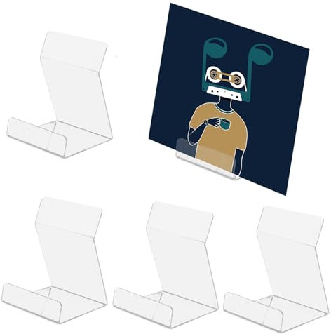 XIINGYAAN 4 Stück Vinyl Halter Schallplattenständer Acryl Schallplattenhalter LP Ständer Plattenständer für Aufbewahrung Schallplatten Vinyl Platten CD Zeitschriften Fotos