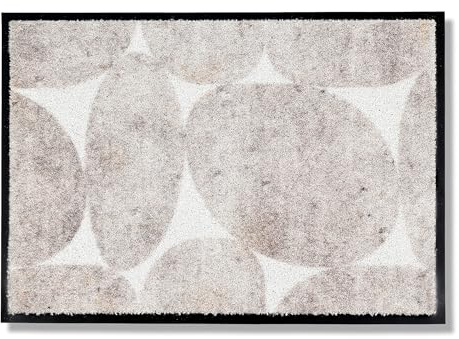 Rutschfeste Türmatte waschbar Innen - Steine beige 67 x 150cm (Rechteckig) | Strapazierfähig Fußmatte Innenbereich Schmutzfangmatte pflegeleicht Sauberlaufmatte robust Fussmatte Eingangsbereich Haustür