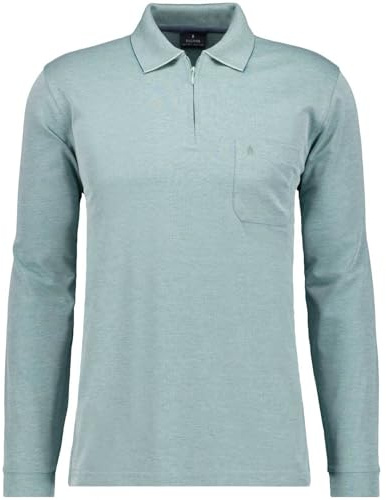 RAGMAN Herren Softknit-Poloshirt mit Reissverschluss, Langarm