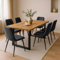 SAM 7 TLG. Essgruppe Josy | 240 x 100 cm | Holz Wildeiche-Optik | Stuhl Set Susi Anthrazit | U-Gestell Schwarz | Esstisch mit 6 Stühlen | Esszimmertisch/Küchentisch/Holztisch | Esszimmer