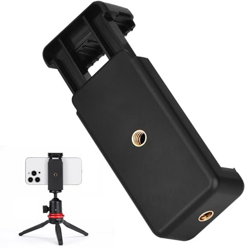Support Telephone Trepied, Adaptateur Telephone Trepied Monopied Universel, Adaptateur Trépied Smartphone Portable Extensible pour Monopode et Selfie Stick, Pince Réglable, Noir(Maximum 9,5 Cm)