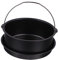 Didiseaon 1 8 padella per friggitrice ad aria Accessori vassoio con croccante Air Fryer cestino del forno friggitore strumenti per friggitrice ad aria mini tortiere Acciaio inossidabile Nero