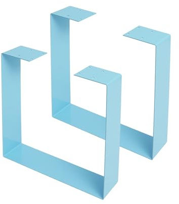 NoneDanGee Möbelfüße, 2 Stück Tischkufen aus Kohlenstoffstahl, Couchtischkufen Tischbeine für Esstisch, Schreibtisch, Couchtisch, Bank, bis 100kg, LxH 40x43 cm (Blau)