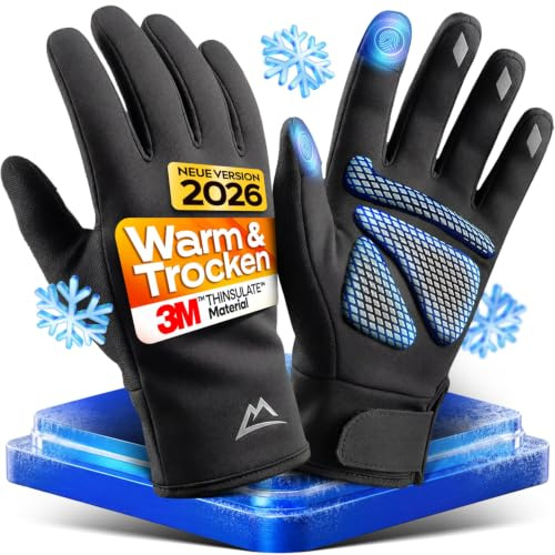 Nextcover® Winter Fahrradhandschuhe Herren & Damen mit ThermoShield 2.0 I Unisex Winterhandschuhe Fahrrad Größe S-XXL I Warme & wasserdichte Thermo Fahrrad Handschuhe Winter