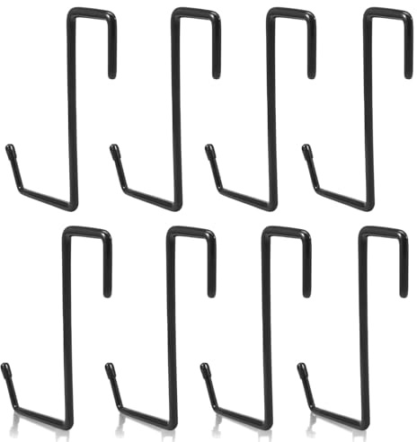 shaojian 8 Pcs Vinyl Coated Heavy Duty Garage Hooks for Hanging, Large S Hooks for Hanging Bicycle Ladder Fence Pool Cover Sport Equipment and Hose Ropes