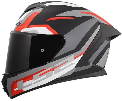 LS2, Integraler Motorradhelm RAPID III HYPER Black Red, L