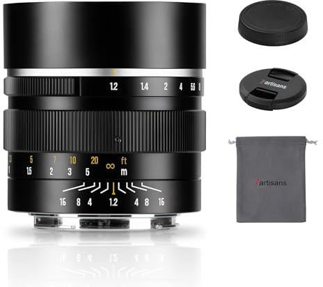 7Artisans 50mm F1.2 APS-C Festbrennweitenobjektiv 32° Manuellem Fokus Großer Blendenöffnung, Kompatibel mit Sony A6000/A5000/A3000/Nex-Serie a6700 nex-5t nex-3n nex-6 nex-5r nex-5n