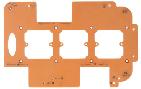 Marhynchus Radius-Schablonen-Set, Fräswerkzeug für die Holzbearbeitung mit R20-R25-R30-Schablonen und 70x70-mm-Auslasslöchern für den Professionellen Möbelbau und Zuschnitt
