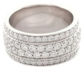 Lirzxin Herren Ring Verlobung Weißgold 375 9K, Eheringe Trauringe Partnerringe Luxus Breiter Ewigkeitsring Reihe mit Rund Moissanit Hochzeitsringe Herren Weißgold Gr. 70 (22.3)