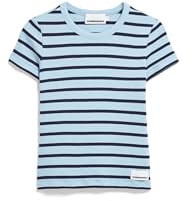 ARMEDANGELS Damen RIPP-T-Shirt aus Bio-Baumwoll Mix KARDAA Stripes Slim Fit Blue Glow-Tinted Navy L