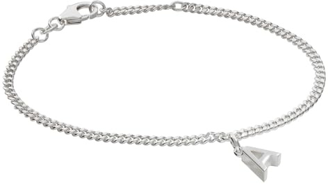 trendor Mädchen-Armband mit Buchstabe A 925 Silber Rhodiniert 21590-A | zeitloeser Armschmuck, hochwertiges Accessoire,