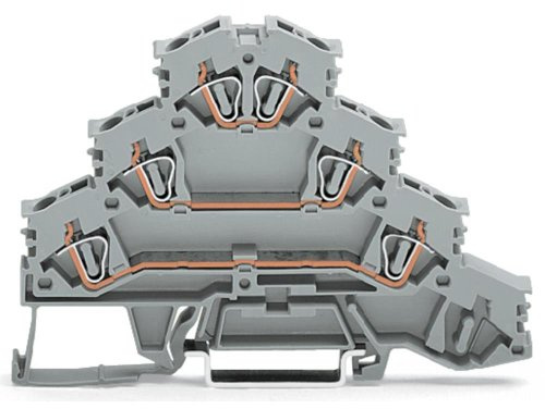 WAGO 281-532 Vierstock-Durchgangsklemme 6mm Zugfeder Belegung: L Grau 50St.