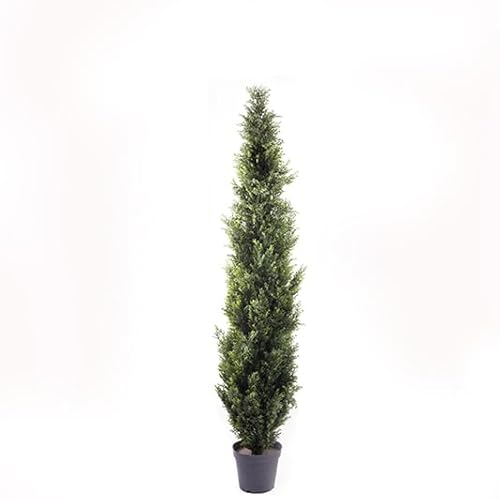 artplants.de Kunstbaum Zeder Henriette im Übertopf, grün, 180 cm - Künstliche Zypresse