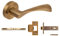 Excel Architectural Door Handles & Push Button Privacy Latch, Matt Antique Brass