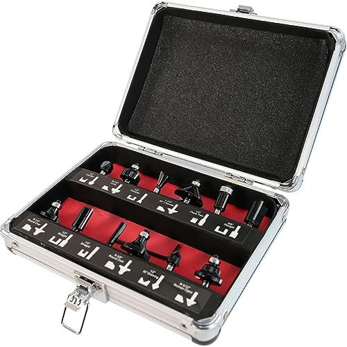 LUMBER JACK 12 Piece Router Cutter Set 1/4 Shank TCT Tungsten Carbide Tipped