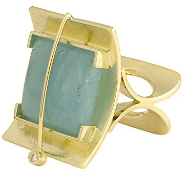 unique avenue - Ring in 585 Gold mit Aquamarin und Brillant