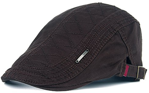 Kuyou Sportmütze Newsboy Flat Cap Gatsby Schirmmütze Kappe, Kaffee, Einheitsgröße