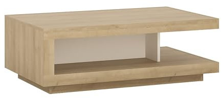 Furniture To Go Designer Coffee Table. Riviera Oak/White high Gloss, 105.6x68.1x37.2 cm