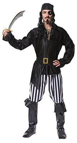 SEA HARE Adult Men's Pirate Halloween Costume Outfits
