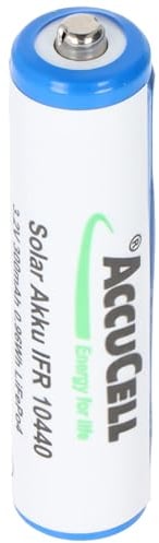 3,2 Volt Solar Akku Lithium IFR 10440 300mAh LiFePo4 Akku, 3,2 Volt Akku AAA Solar mit Kopf ungeschützt 44,1 x 10,1mm