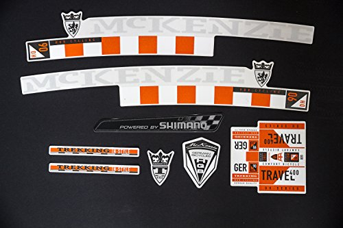 Unbekannt Fahrrad DEKOR Satz Aufkleber Rahmen frame Decal Sticker MC KENZIE orange silber