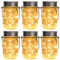 GIGALUMI Hanging Solar Mason Jar Lights, 6 Pack 30 Led Lanterns. Great Outdoor Decor for Patio Garden, Yard and Lawn, Warm White