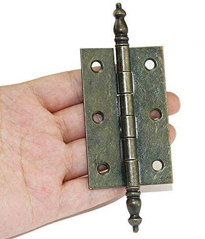 4 Stück Klappscharniere Antik Bronze Scharnier Vintage Hardware mit Schrauben für Möbeltüren Holzkisten Große Größe (offene Größe: Gesamtlänge: 11,4 cm, Breite: 3,5 cm)