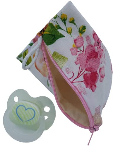 Schnullertasche XL für 2-4 Nuckel florales Muster von Frau Else