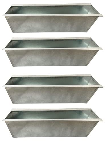 Hossi's Wholesale Juego de 4 jardineras de zinc para palés – Inserto 38 cm grande plata – de metal galvanizado – Jardinera de zinc – Jardinera para balcón – Maceta para palés europeos
