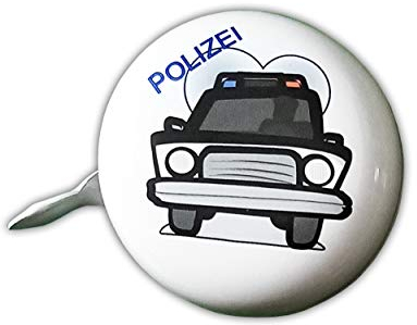 All Ride Anik-Shop FAHRRADGLOCKE Polizei Feuerwehr für Kinder Fahrradklingel Fahrrad Klingel Glocke (Polizei-Weiss)