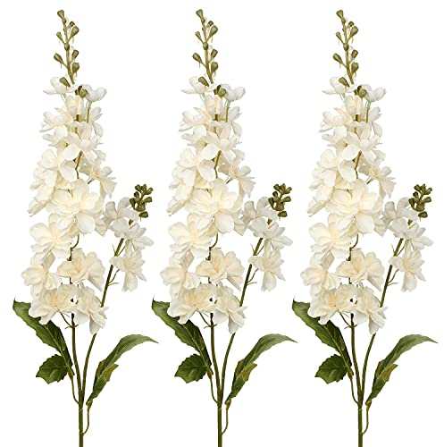 3 Stück Kunstblumen Rittersporn Künstliche Blumen Delphinium Textil Kunstpflanzen Home Décor Länge 86cm, Ø9cm