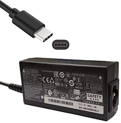 Delta 45W USB-C TYPE C Charger For Asus Chromebook C223, C223N, C223NA Laptop Battery Power Supply Charger PSU Adaptor USB C Type Pin + UK Power Cord