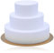 LEDU® Styropor Torte | 3 Etagen | Höhe 15 cm | Goldener Tortenboden | Ø 20/15/10 cm | Tortendummy | Geschenktorte | Tortenrohling | Geburtstagstorte