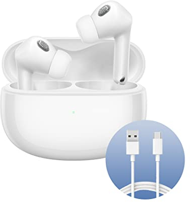 Xiaomi Buds 3T Pro (Gloss White) con cavo USB-C 1m, Connessione Bluetooth 5.2, Canellazione del Ruido Fino a 40dB, Ricarica Wireless, Resistente al Polvere e acqua, Versione Italiana