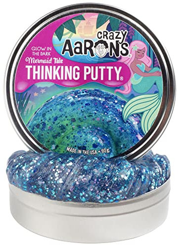 Crazy Aaron's Thinking Putty® Mermaid Tale Farbwechsel sensorischer Kitt für Kinder und Erwachsene in 10,2 cm Box, kreatives und lustiges Spielzeug zum Stressabbau, trocknet nicht aus
