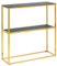 AC Design Furniture Antje rechteckiger Konsolentisch mit 1 Ablage, Tischplatte in grüner Marmoroptik mit goldenem Metallfuß, Tischplatte aus Glas, moderne Konsole für Wohnzimmer, Flurmöbel, 1 Stück, H: 80,5 x B: 79,5 x T: 26 cm