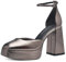 Tamaris Damen Pumps mit Riemen Vegan Blockabsatz; PEWTER/metallic; 39 EU