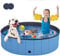 T2Y Dog Pool, 2025 Upgraded Dog Padding Pool, 120cm with 6mm High-Strength PP Board, Quick to Set Up and Drainage Hole, Thickened Bottom Padding Pools for Dogs-120x30 cm Blue
