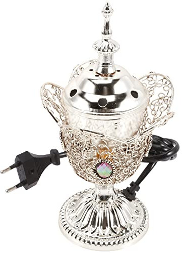 Cabilock Porta Incienso Feng Shui Plato De Incienso Árabe Quemador De Resina De Incienso Oud Quemador De Oud Bakhoor Quemador De Incienso De Metal Escritorio Planchar Asiento De Incienso