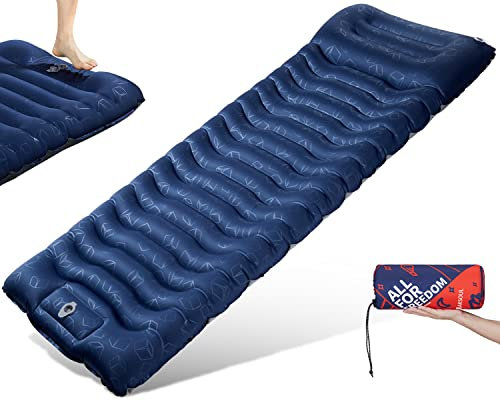 AKSOUL Isomatte Selbstaufblasend Luftmatratze Camping: Ultraleicht Outdoor 12CM Dick Verdickte Groß Zelt Aufblasbare Matratze Faltbar Selbstaufblasbare Schlafmatte Thermo Iso Matte für Trekking Strand