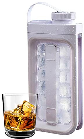 smai Bandeja de hielo para botella de agua 2 en 1 para congelador, para hacer hielo y servir sin tocar | Bandeja de cubitos de hielo sin derrames con tapa y asa, práctica e higiénica para hacer hielo