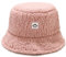 Damen Plüsch Fischerhut Wintermütze Flauschige Bucket Hat Warme Anglerhut Winter Fischerhut Damen Kunstpelz Bucket Cap Warme Mütze mit breiter Krempe Flauschige Mütze (Pink-1)